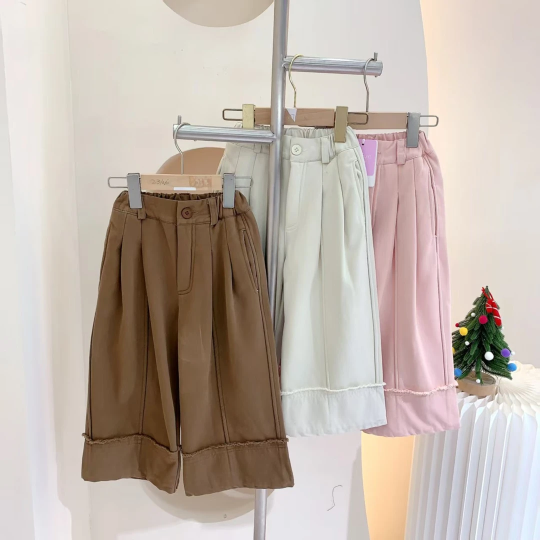 241901 女童冬季加绒韩版休闲阔腿棉质百搭洋气长款休闲裤