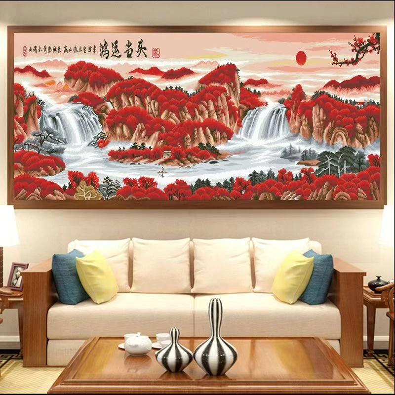 新款5D满钻鸿运当头钻石画厂家直销