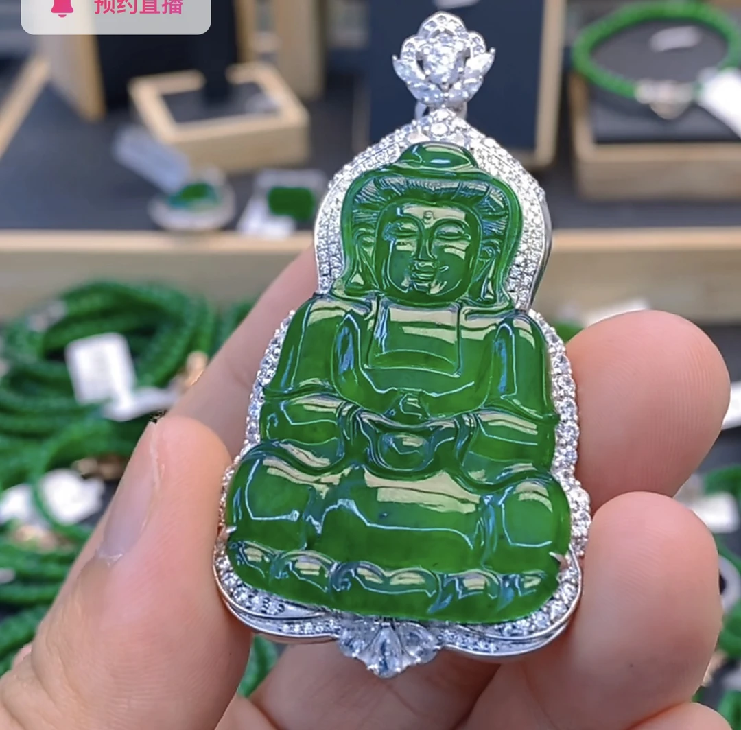 天然翡翠A货观音