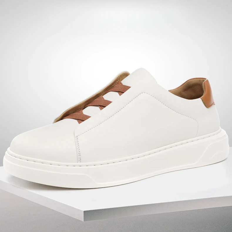 路易圣戈希男鞋男士小白鞋百搭一脚蹬男款时尚休闲鞋皮面板鞋男鞋