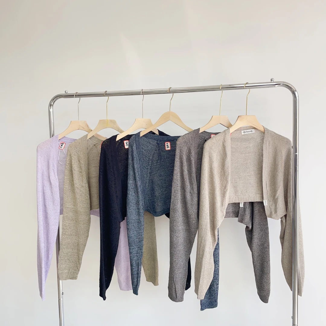 B114 6色粗麻感夏款圆领小披肩