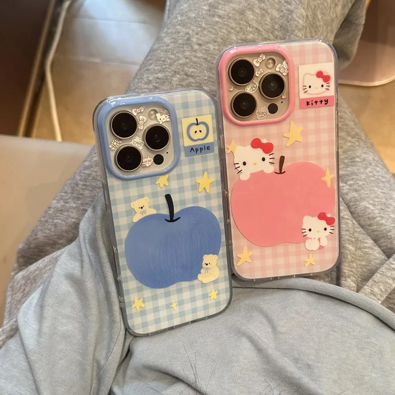 欧克里里小熊Kitty苹果适用苹果16奶油手机壳华为P70vivo小米oppo