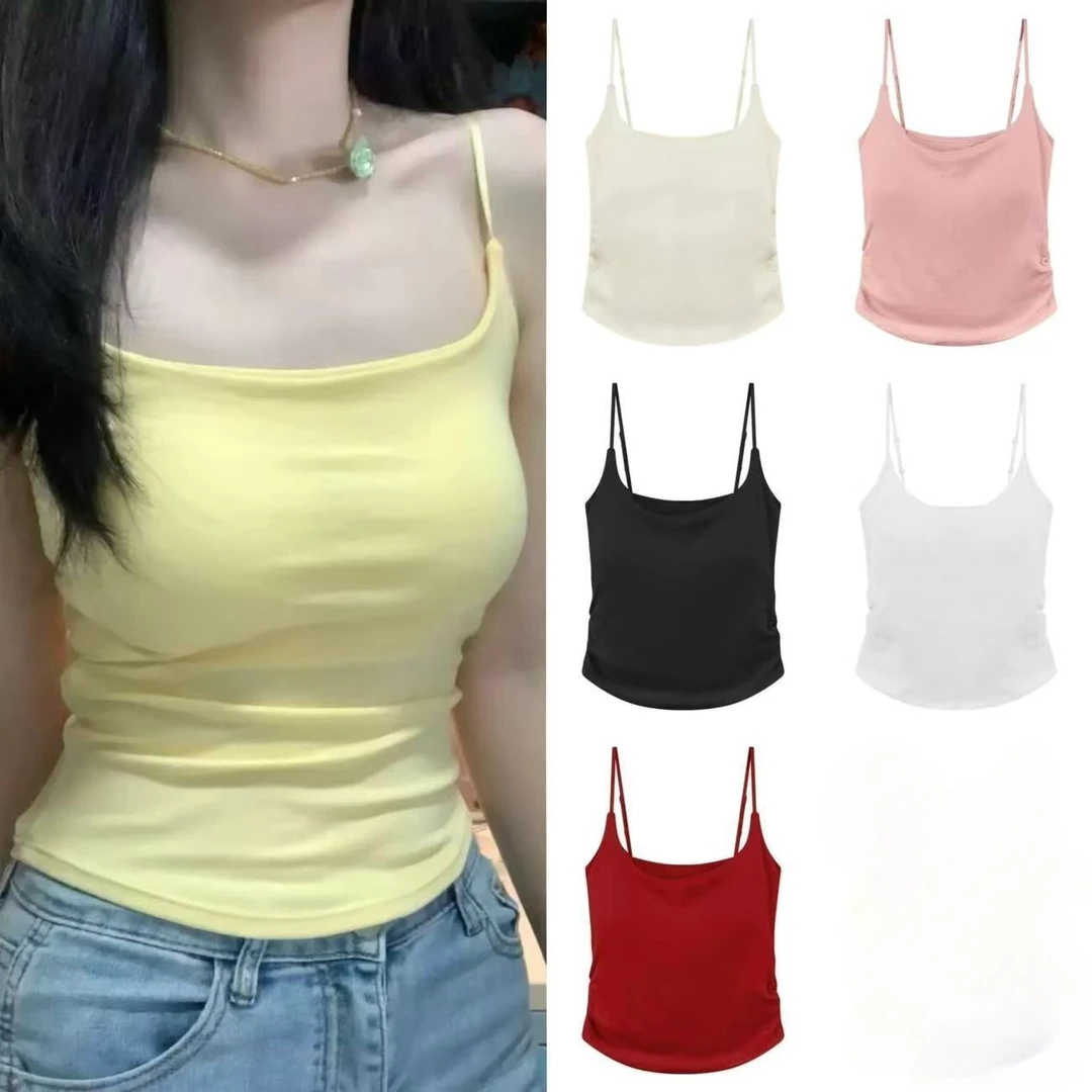 【ZHAP】吊带无袖清新简约背心夏季盐系慵懒风街头甜辣舒适百搭上衣