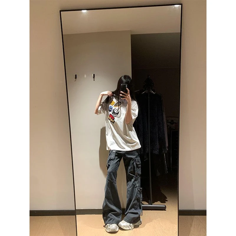 美式重工【毛巾绣徽章刺绣】短袖T恤女夏季高级感宽松情侣上衣潮