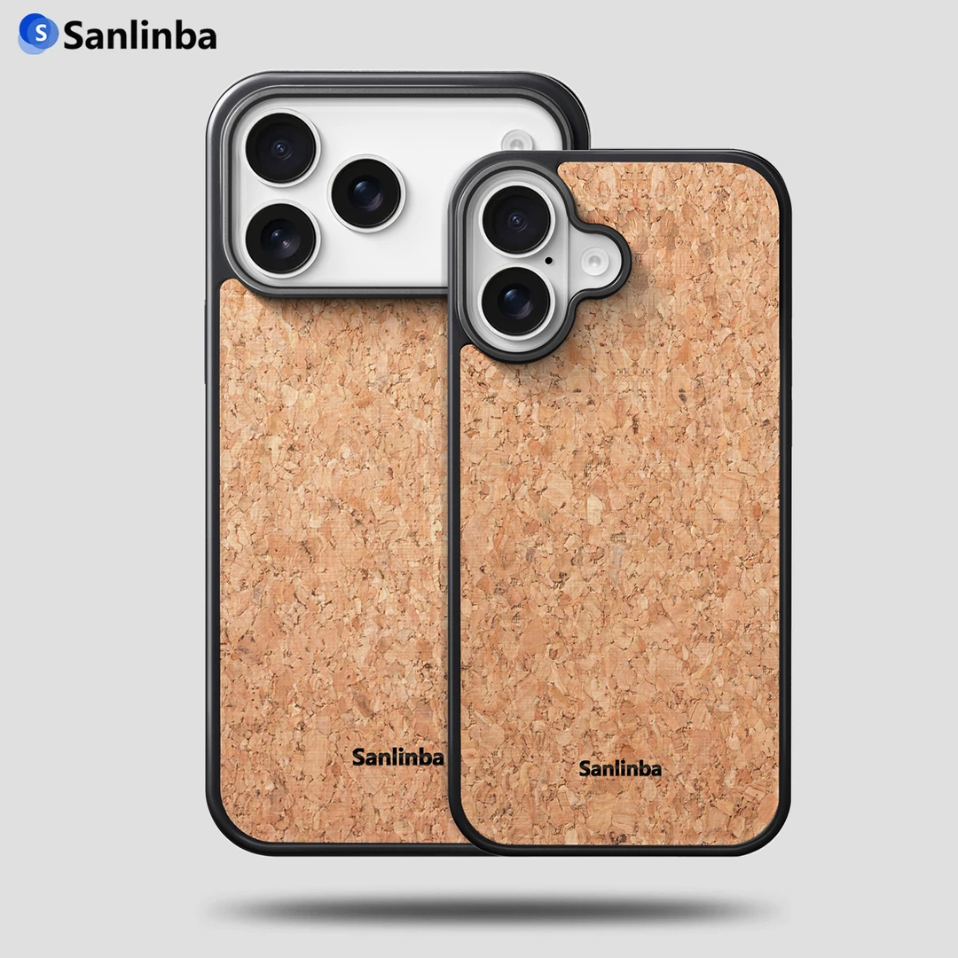 Sanlinba天然软木磁吸手机壳适用苹果iPhone17ProMax/16Pro简约