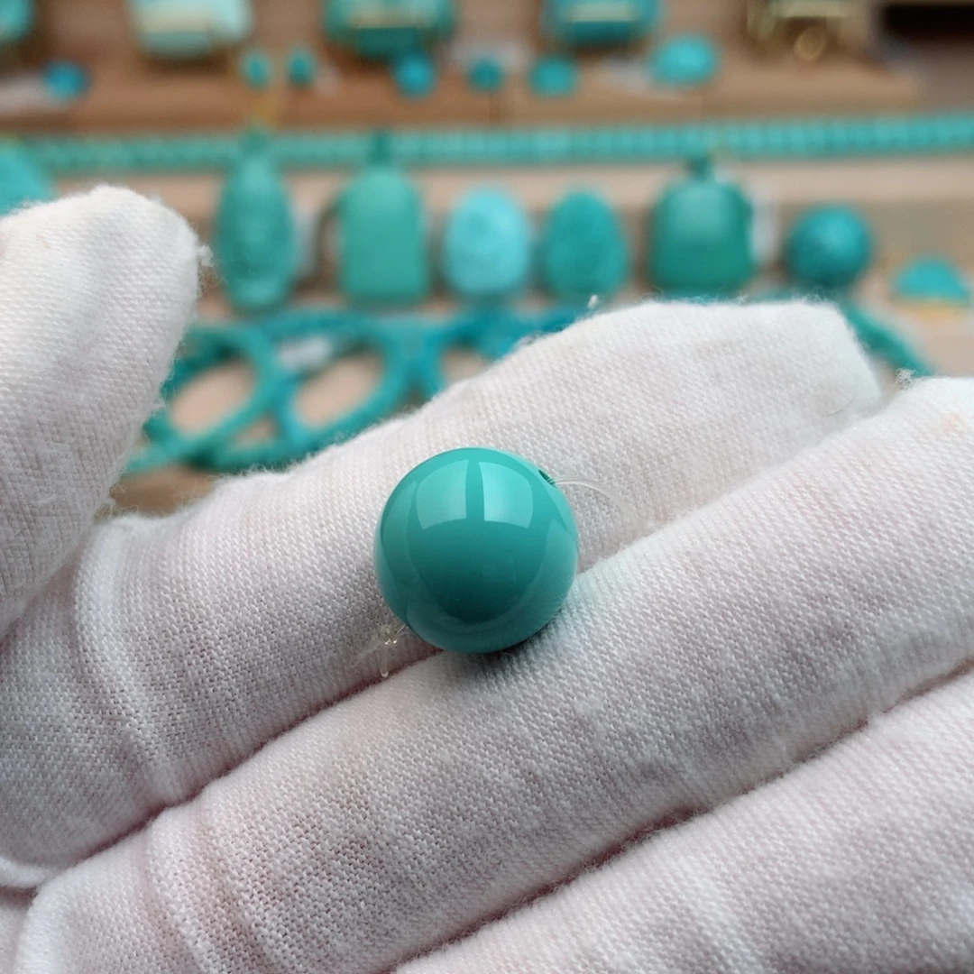 绿松石未镶嵌珠宝奇石12.8mm