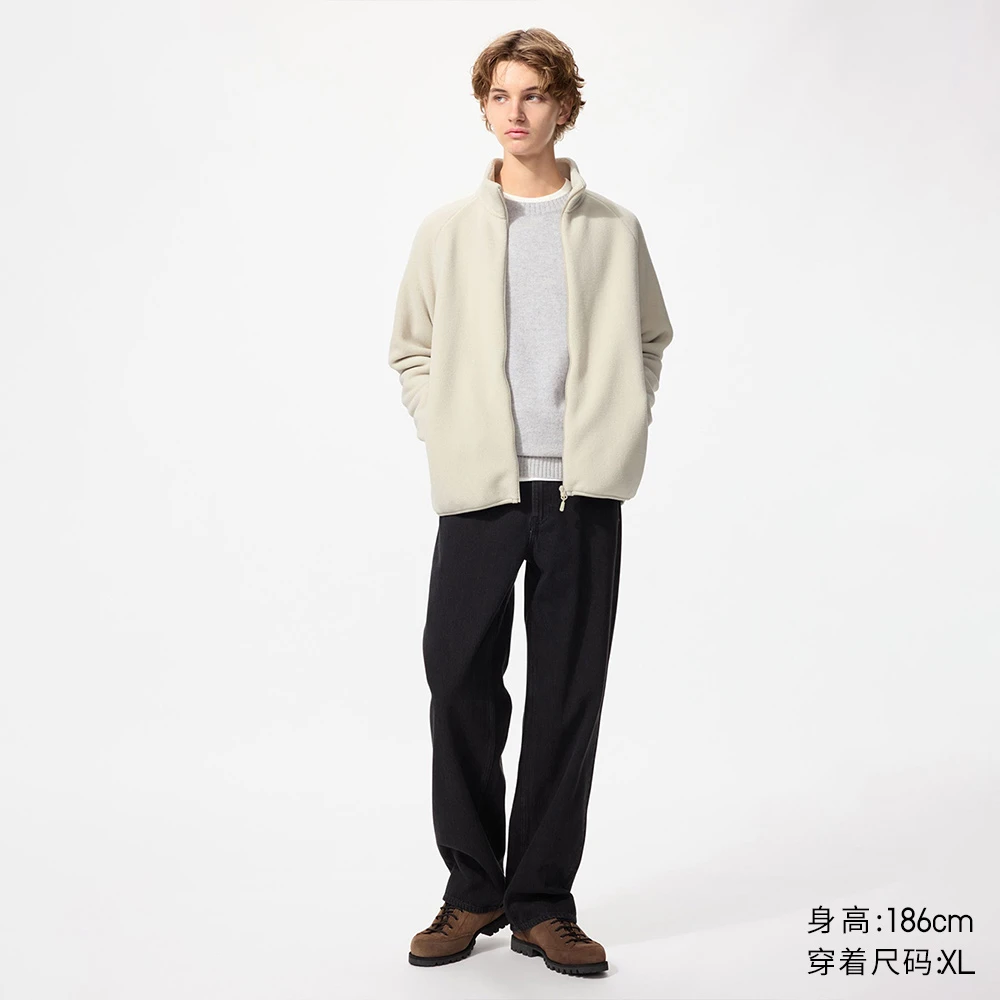 优衣库男装女装摇粒绒拉链茄克/长袖外套廓系夹克479792