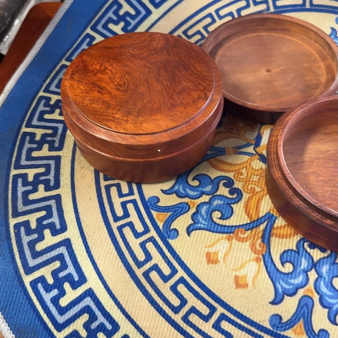 大果紫檀（缅甸花梨）茶叶罐12公分