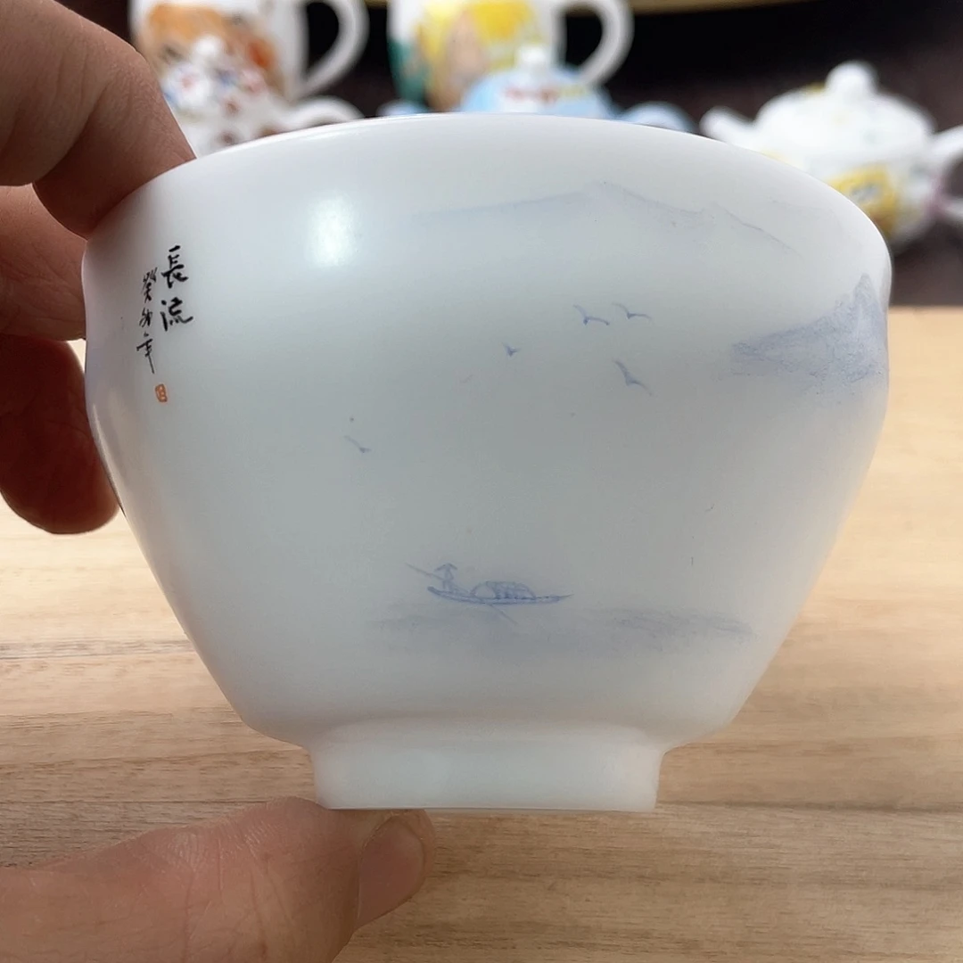 冰种素烧手绘主人杯