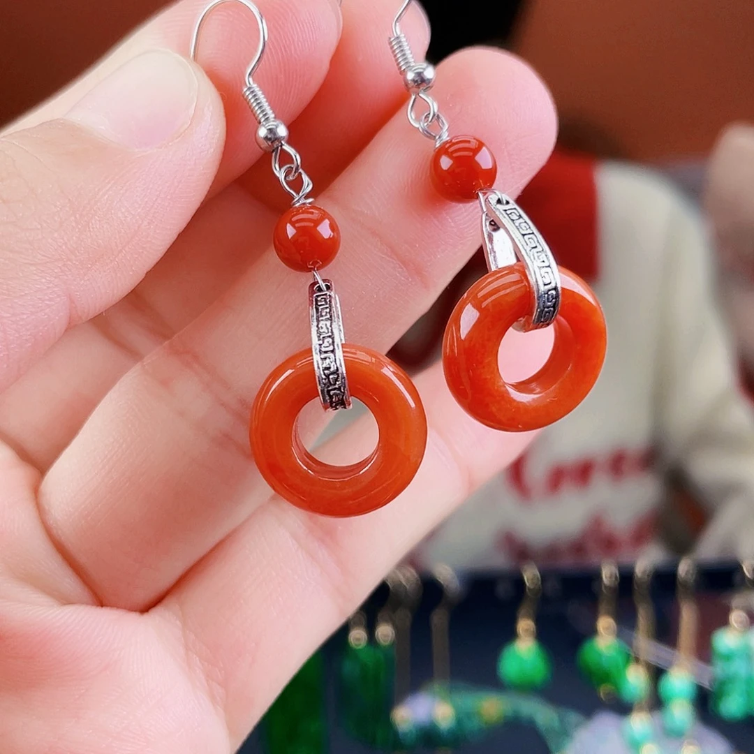 翡翠未镶嵌耳饰饰品