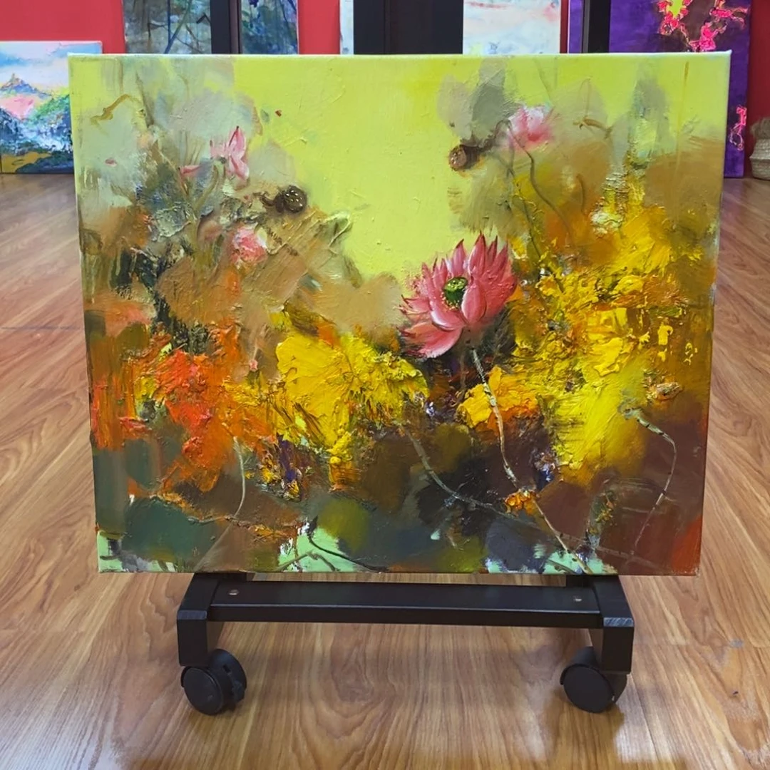 油画Z*J桂林老师荷花50.60尺寸