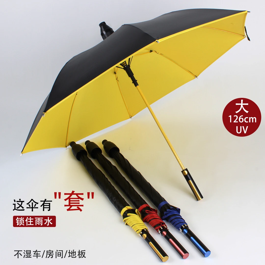 RAINSHOW/雨秀拆卸式防水套大号雨伞长柄伞轻奢防暴风雨直杆3黑胶