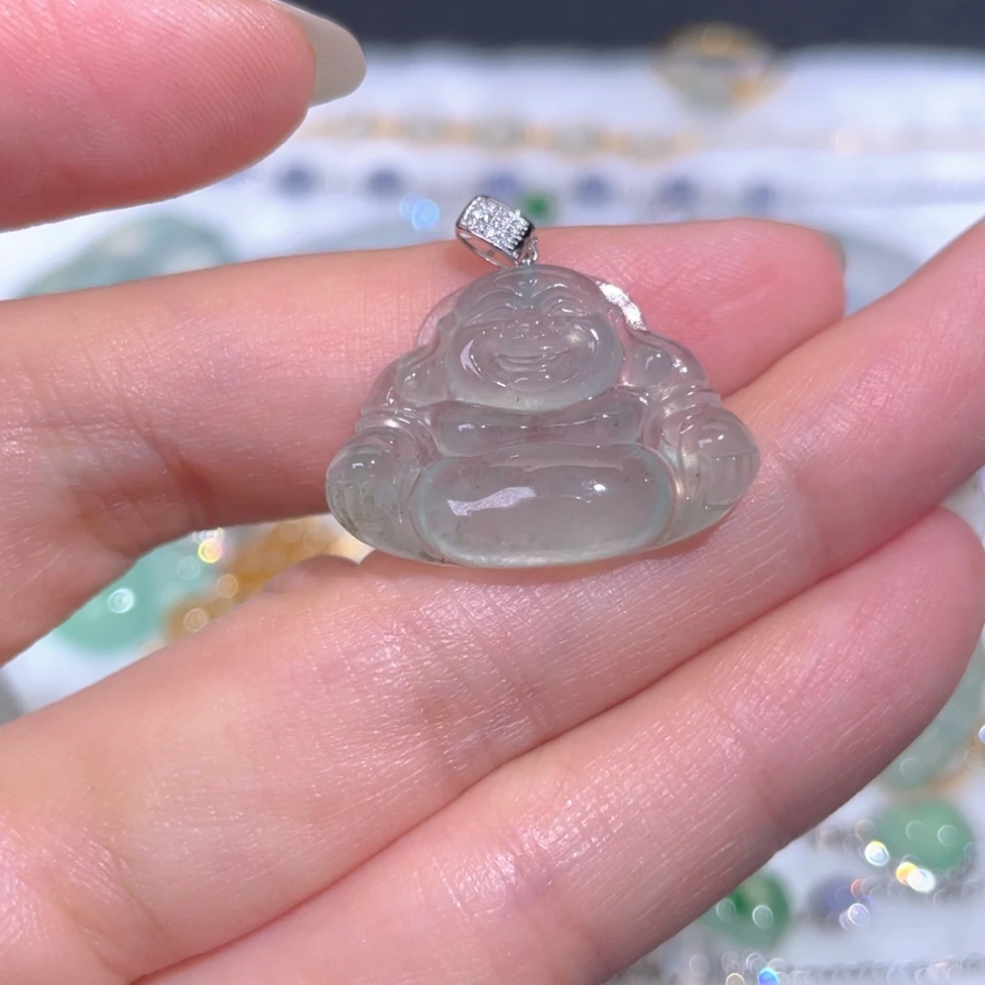 颈饰18K金镶嵌翡翠翡翠