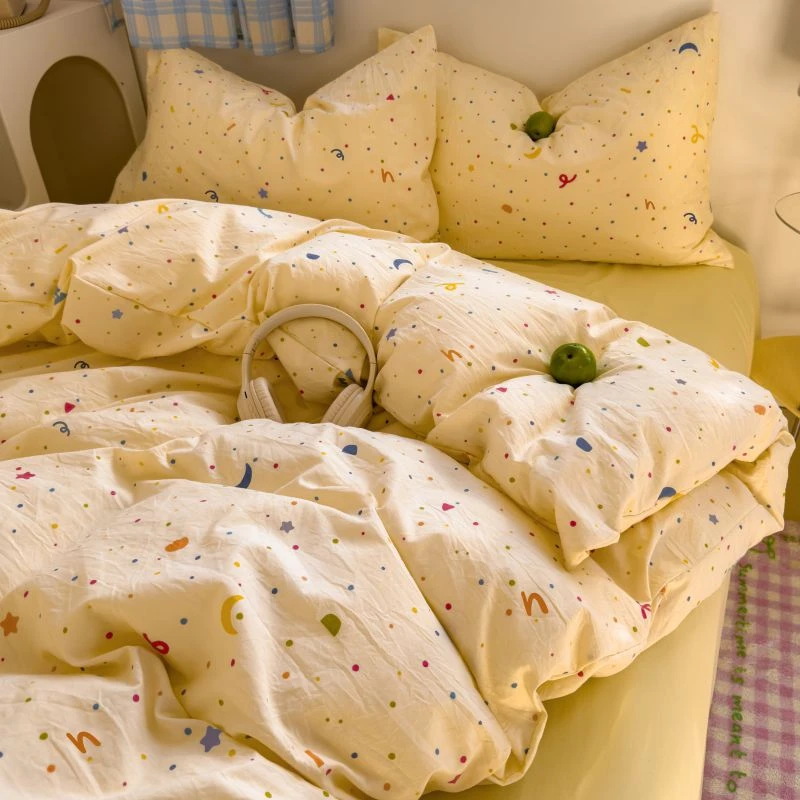 可可狗系列丨A类水洗棉三件套/四件套高品质小清新碎花单人宿舍