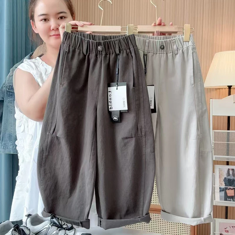 女童弯刀裤春秋装2025新款儿童简约宽松裤子韩版中大童休闲裤洋气