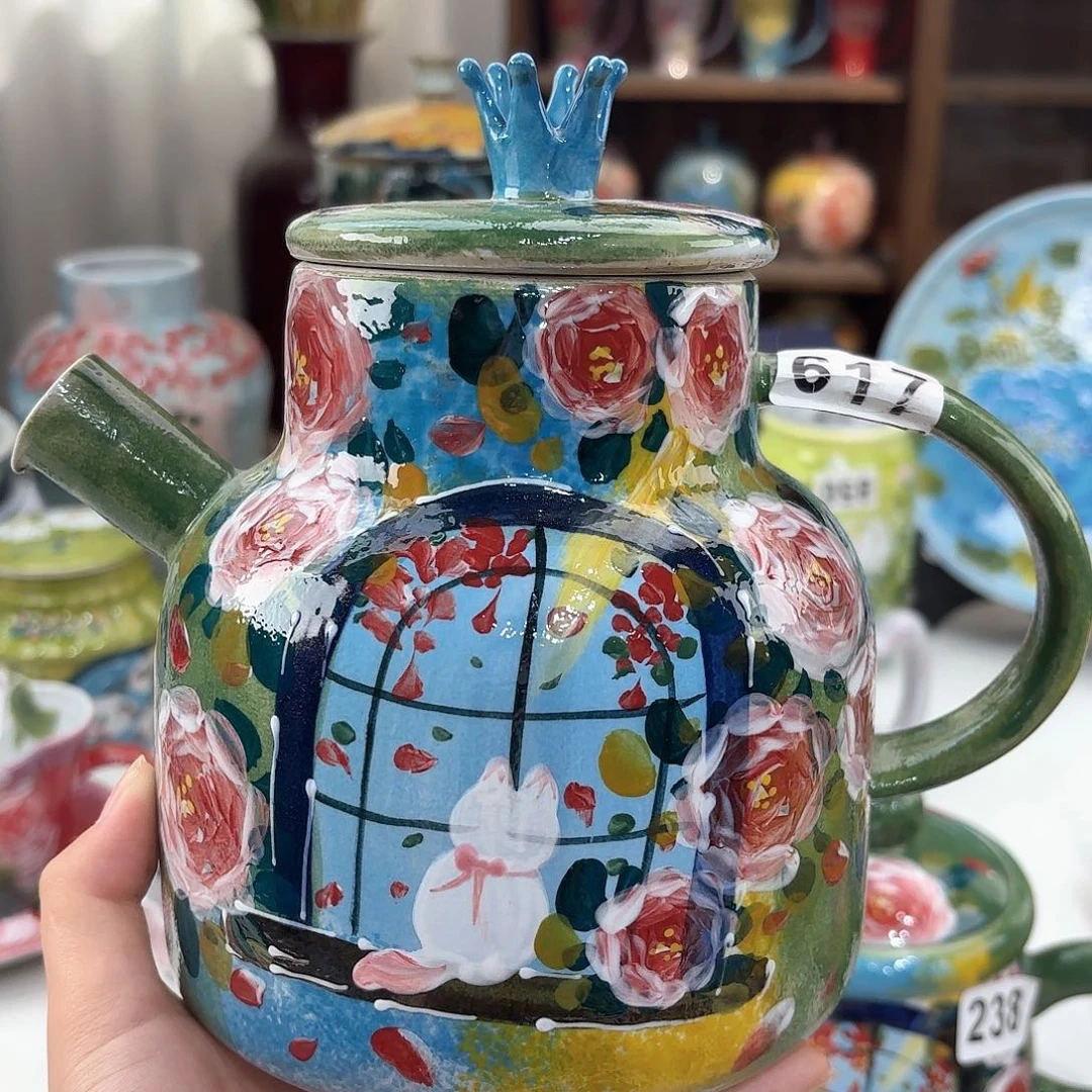 景德镇手绘高温釉下彩陶瓷茶具