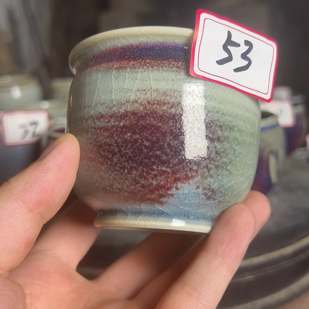 杯子钧瓷手拉坯炭烧主人杯压手杯