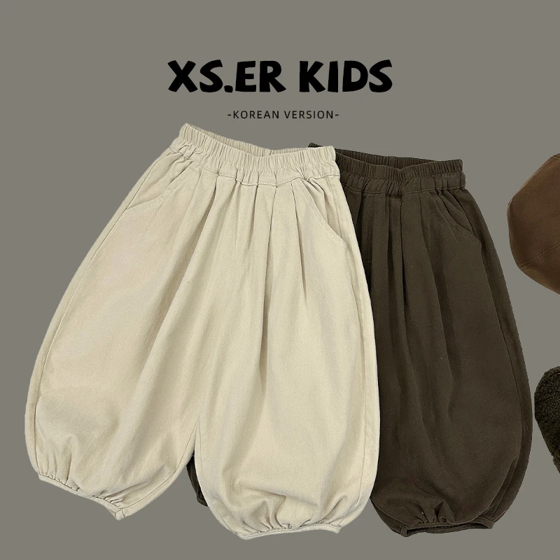 【小首尔】儿童秋季时尚韩版简约裤子百搭宽松日常长裤TML0315