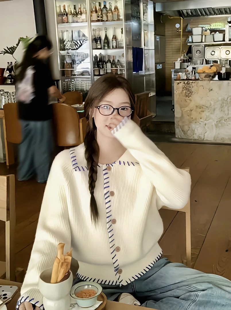 2025早秋新款韩系慵懒风小个子毛衣女设计感小众上衣宽松针织衫女