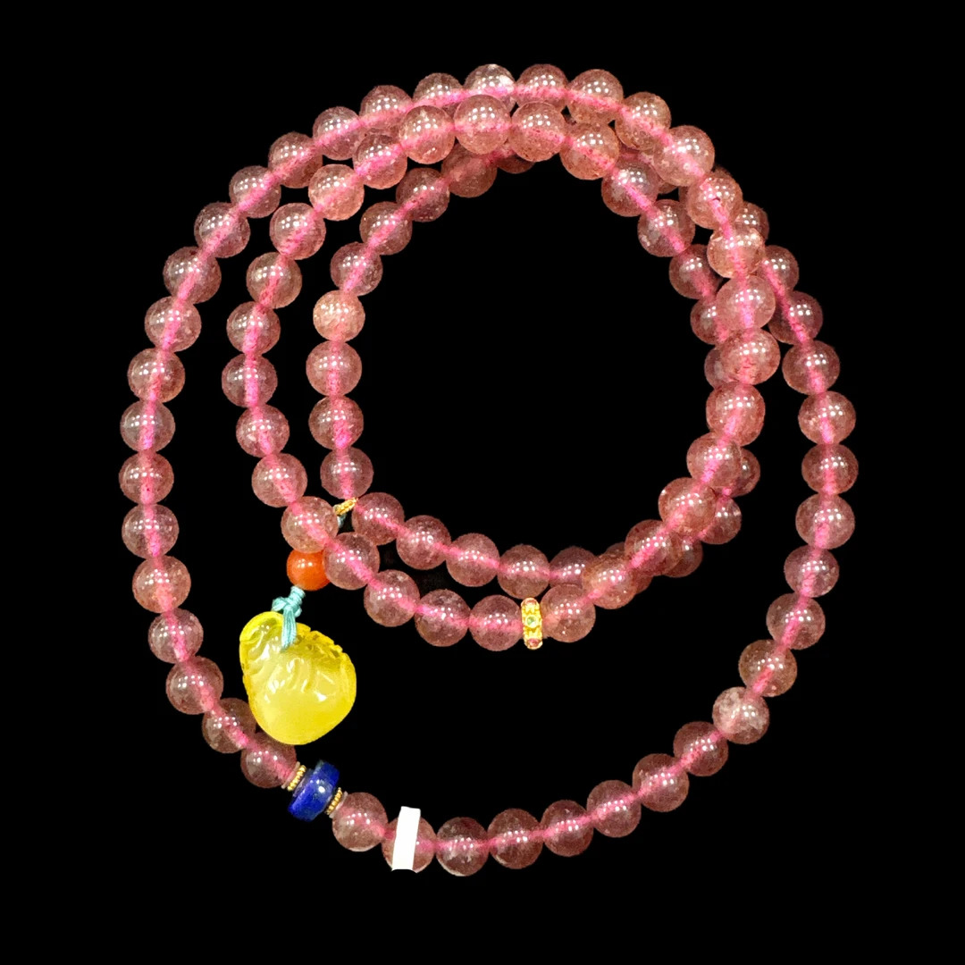 V8975草莓晶手串孤品