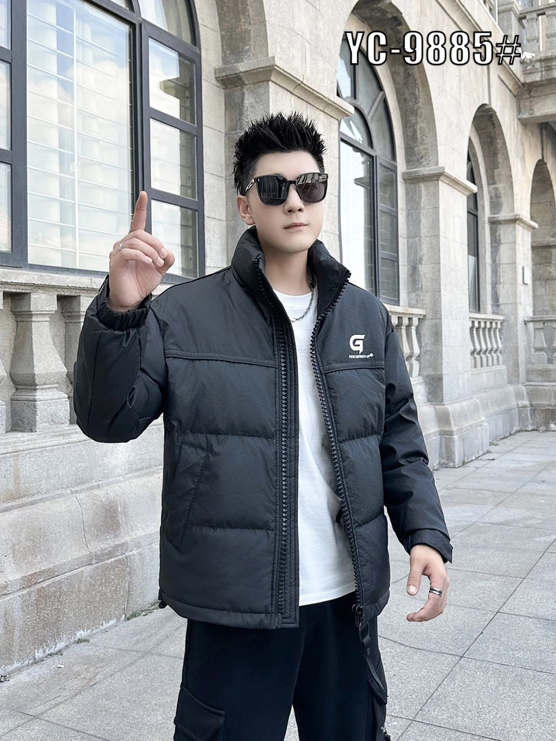 9885羽绒服男士短款时尚休闲潮流加厚保暖立领百搭情侣连帽
