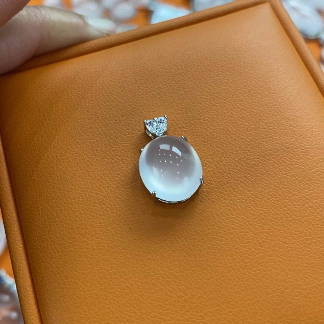 石英质玉吊坠(不含链)银S925镶嵌