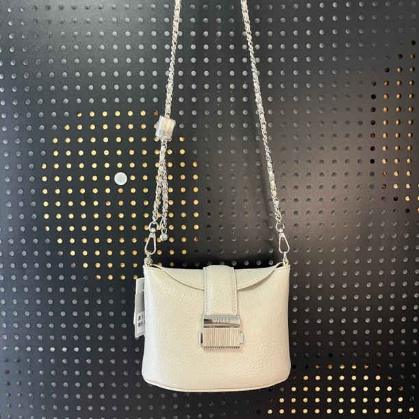 娜飞儿灰色牛皮单肩包斜挎包