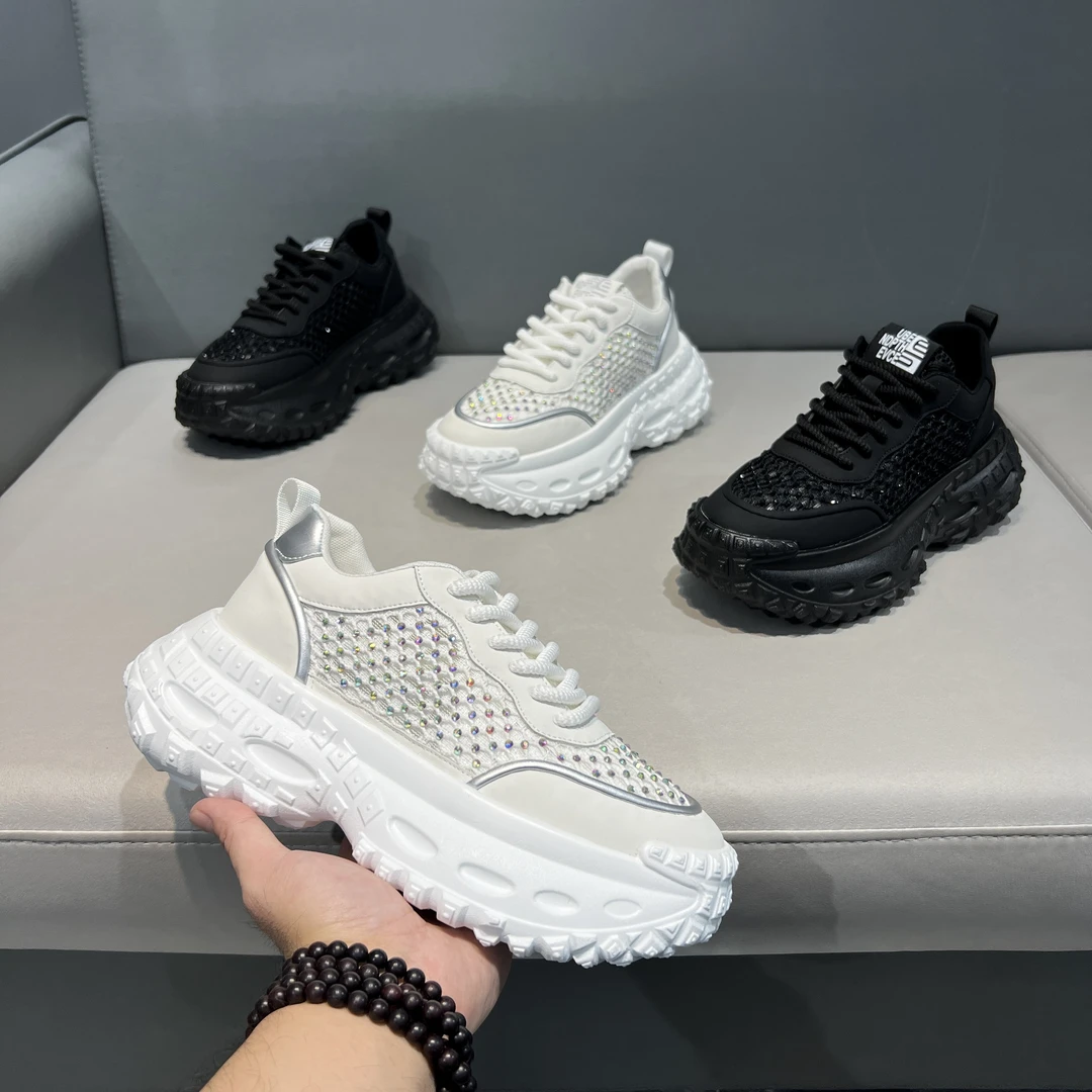 欧洲老爹鞋小白鞋系带潮鞋男鞋透气运动鞋时尚休闲鞋厚底潮流春季