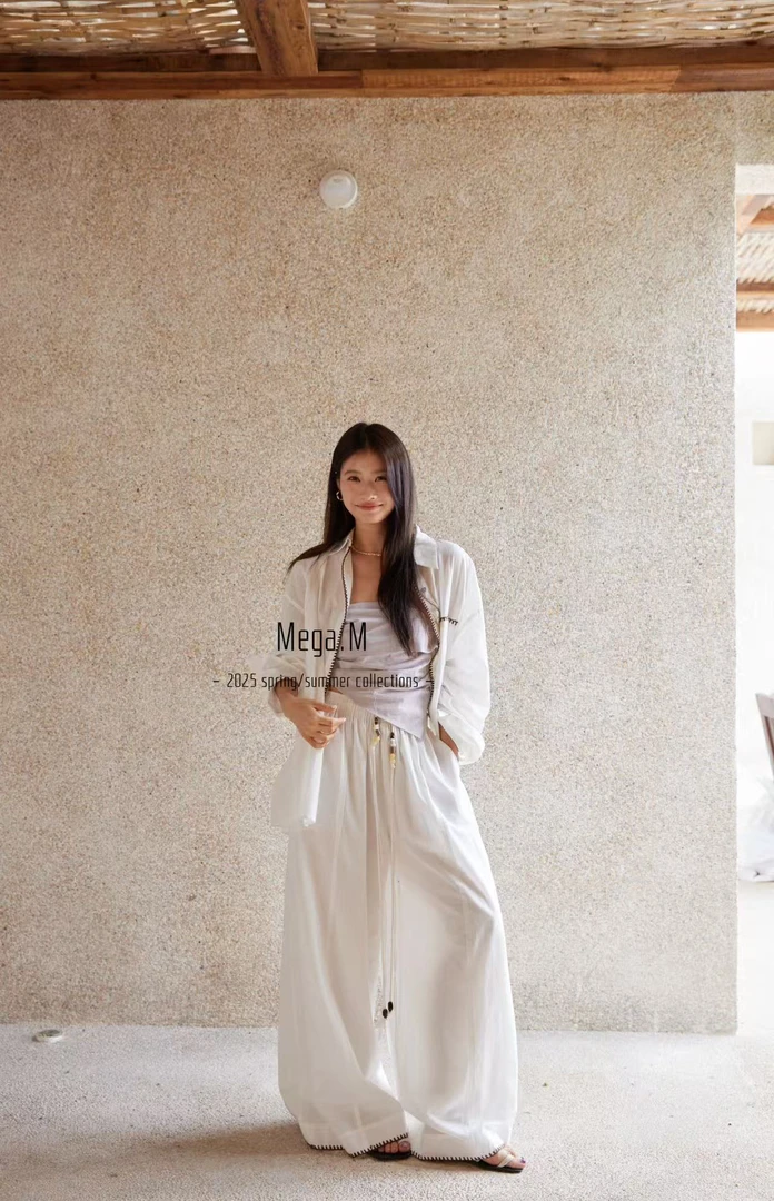 福秒-重工麻感的！抽绳松紧腰直筒休闲裤（MG03129#）MG