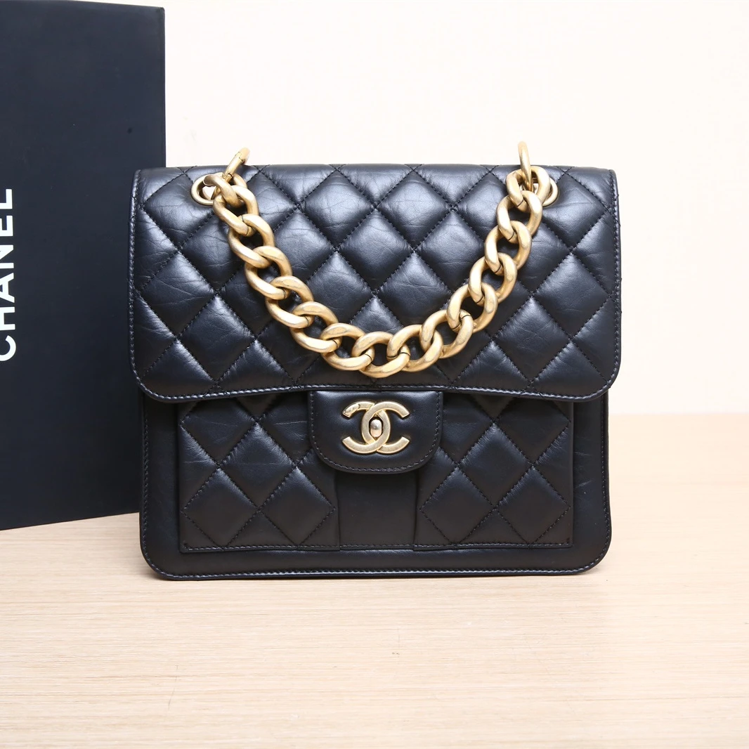 95新 Chanel/香奈儿 【双双】23S 手柄双肩包 25cm 芯片开 金扣