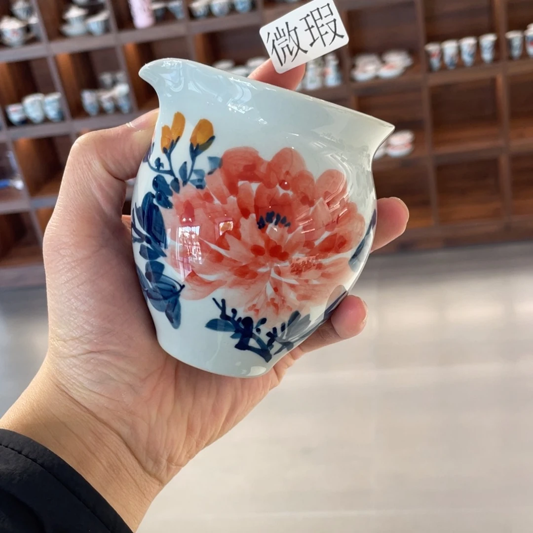 釉下手绘茶具微瑕