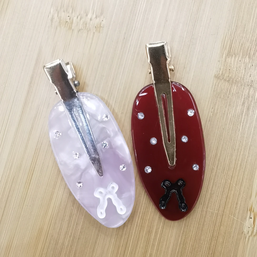 F565红色粉色蝴蝶结闪闪无痕夹一对