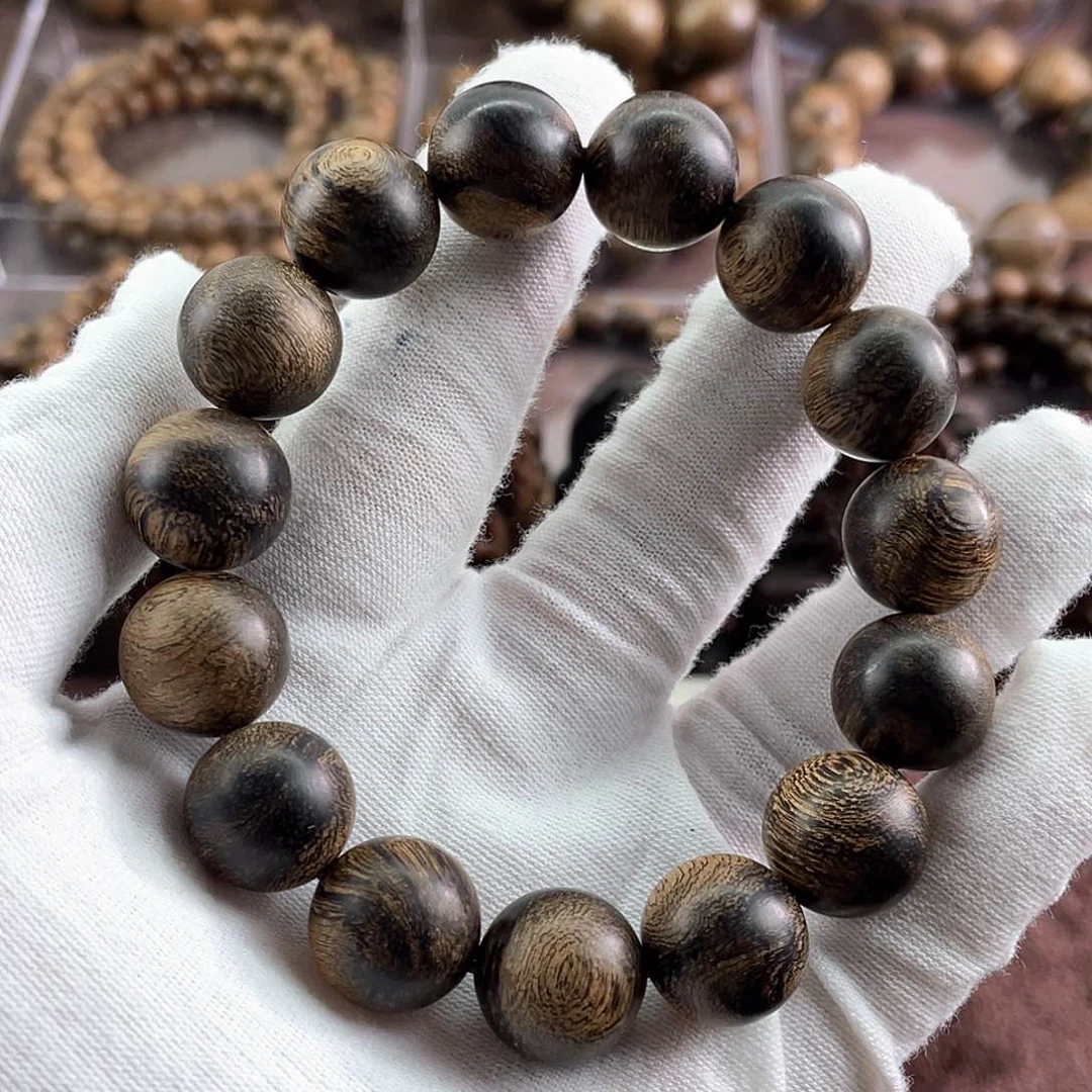 沉香手串用****9芽庄白棋虎斑留疤