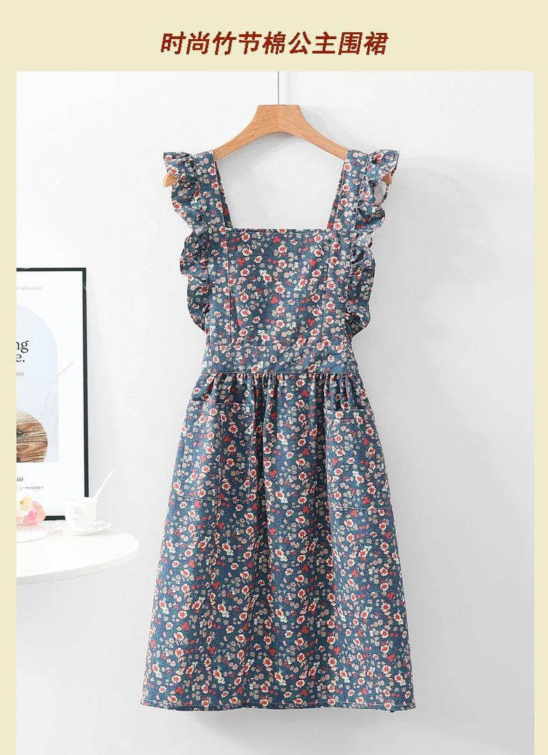新款法式时尚公主围裙透气家用厨房耐磨韩版可爱做饭年轻工作服