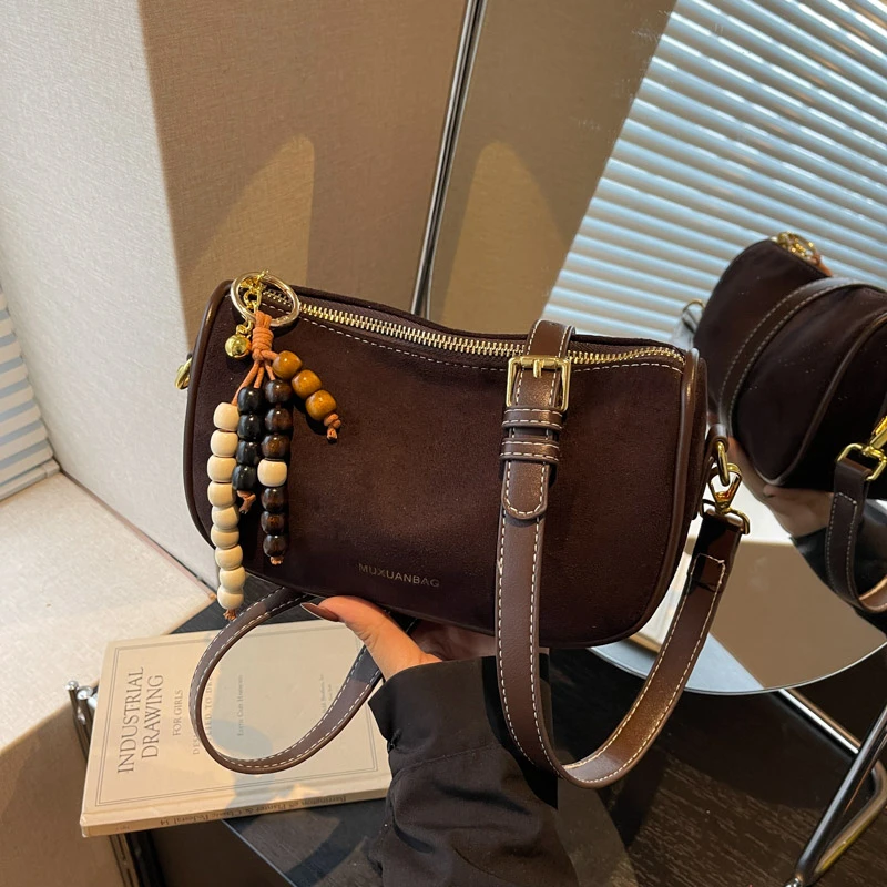 包包女时尚新款法式简约百搭纯色复古风波士顿耐磨防刮单肩斜挎包