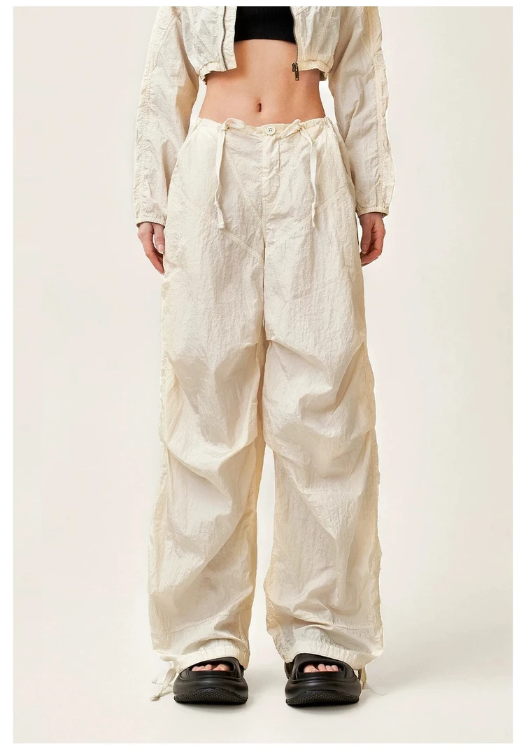 F3847长裤子夏季新款阔腿女士薄款束脚显瘦百搭宽松工装裤U3847