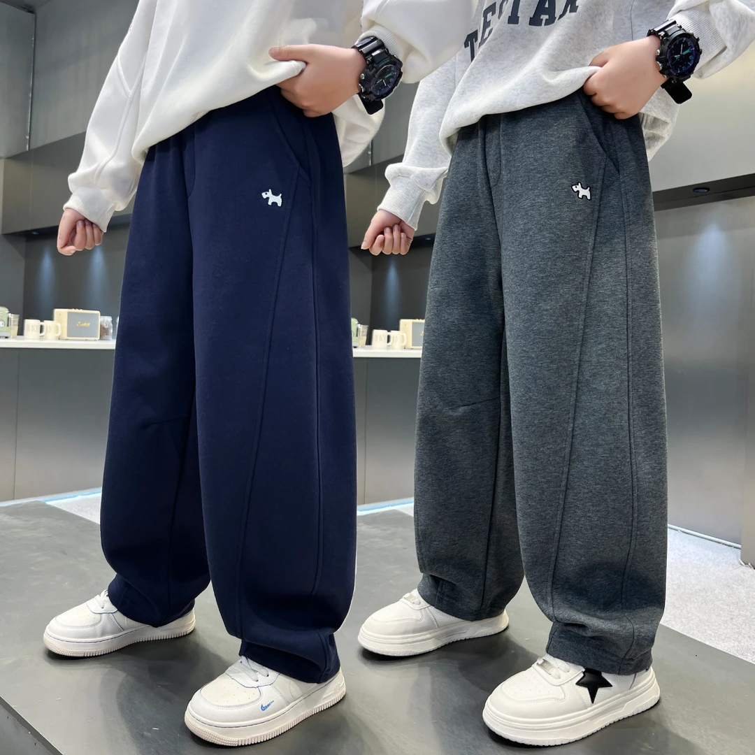 男童春秋款休闲卫裤2025新款中大童宽松百搭针织裤男孩运动休闲裤