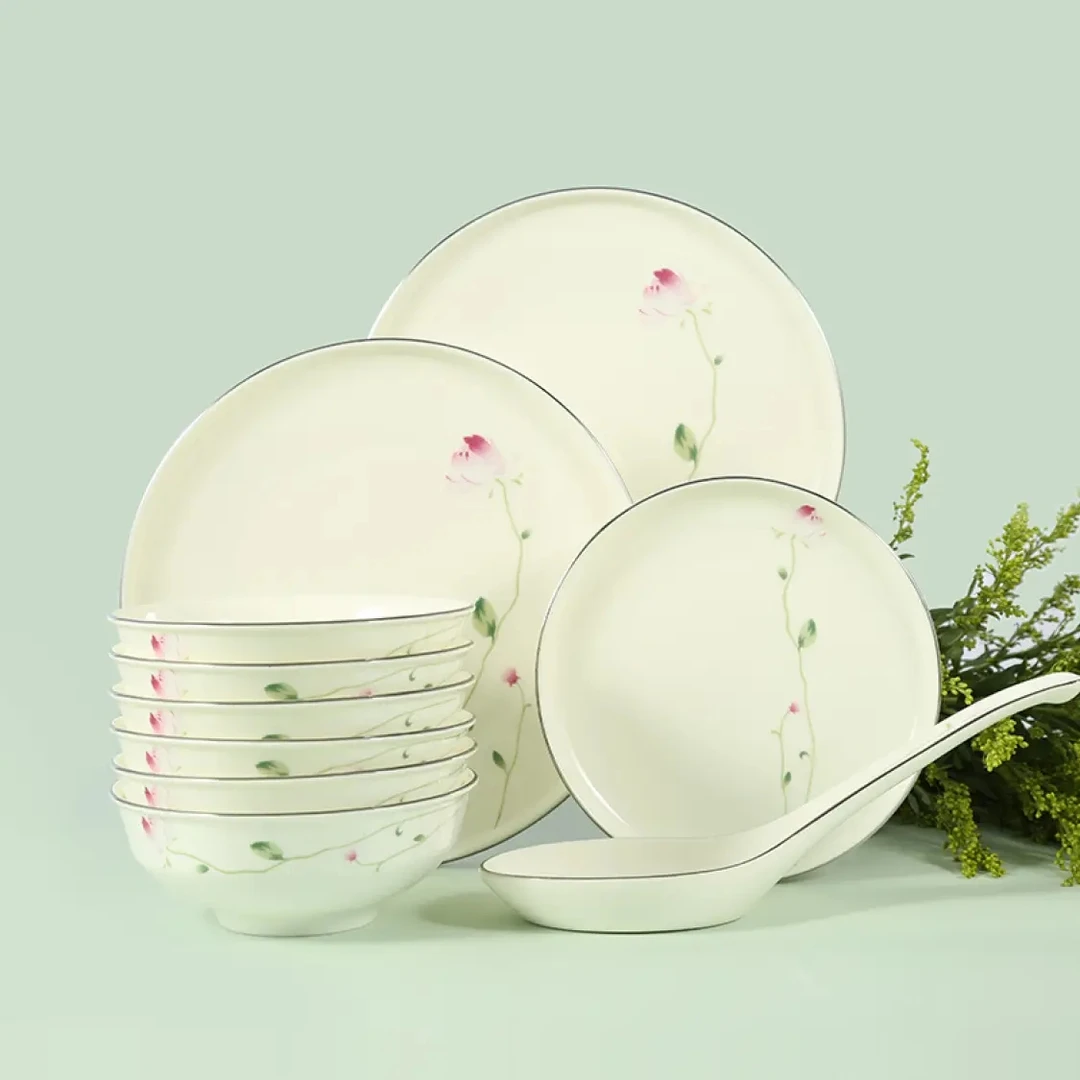 【经典畅销 温馨家园】硅元16头家用碗碟勺筷礼盒送礼陶瓷简约高档