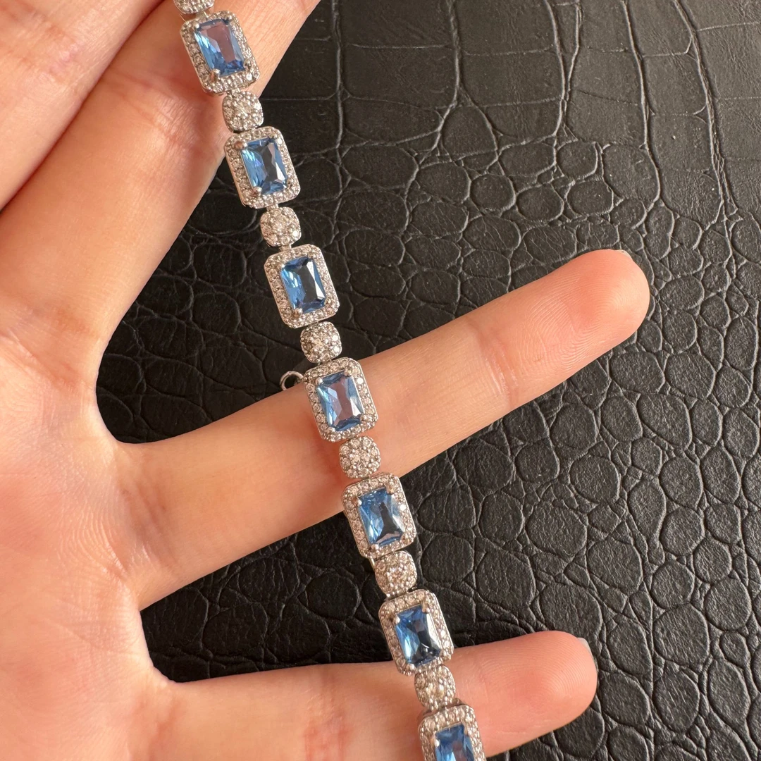 合成(培育)尖晶石气质时尚-精工合金培育手链379