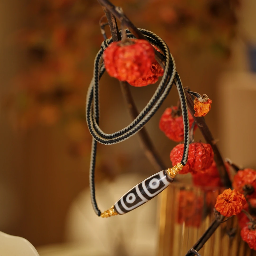 大尺寸手工地门四眼 原创设计款玛瑙项链 图腾嘎嘎霸气