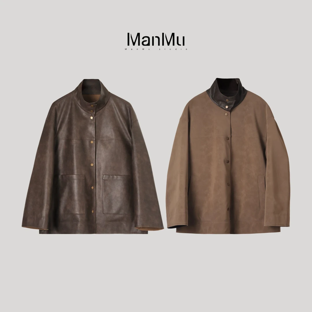 满目ManMu 【张琪专属】高级定制秋季时尚百搭双面外套350307