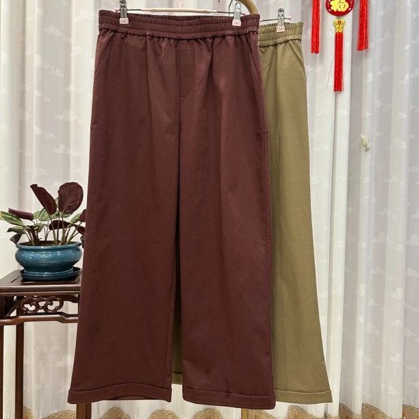 胖人坊大码窄版直筒休闲裤01326 裤长92