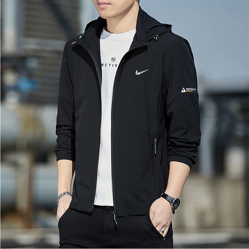 耐克精选夏季新款户外冰丝防晒衣男薄款潮牌防紫外线长袖防晒服男