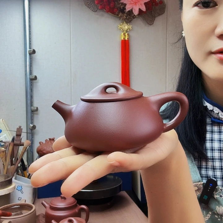 战***鹰茶壶紫砂景舟石瓢半手，微瑕160毫升