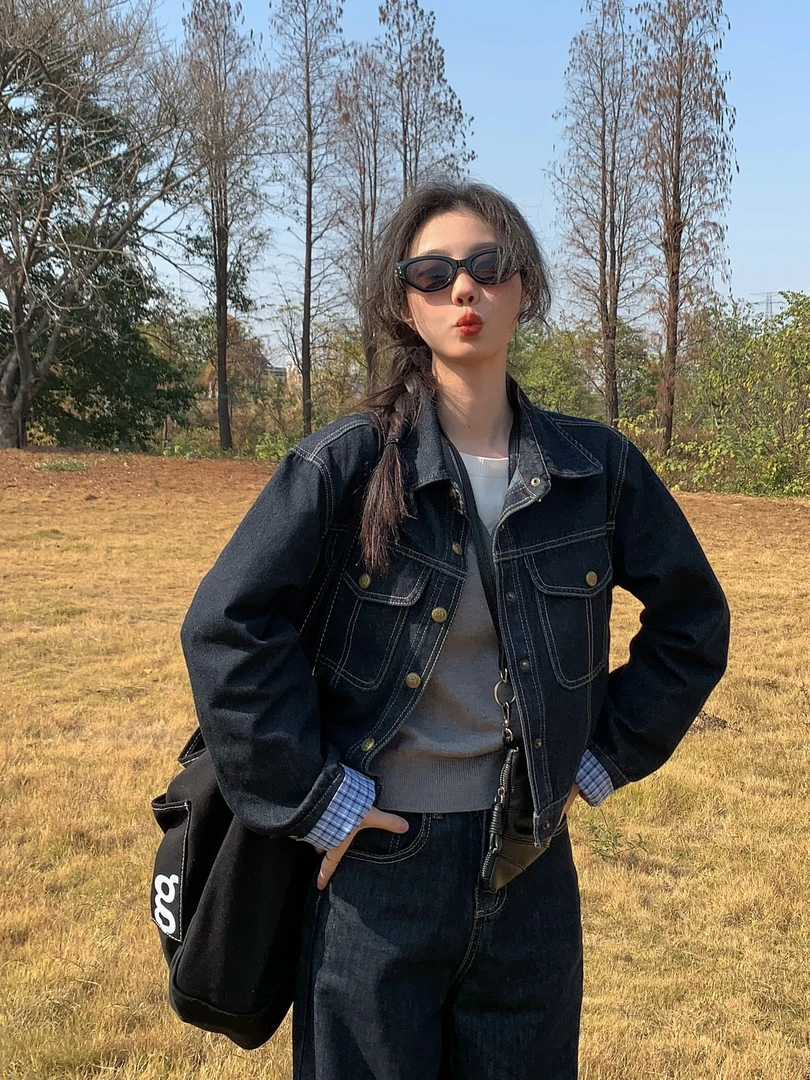 牛仔外套女春季新款韩系复古百搭短款丹宁色长袖上衣休闲女款1006