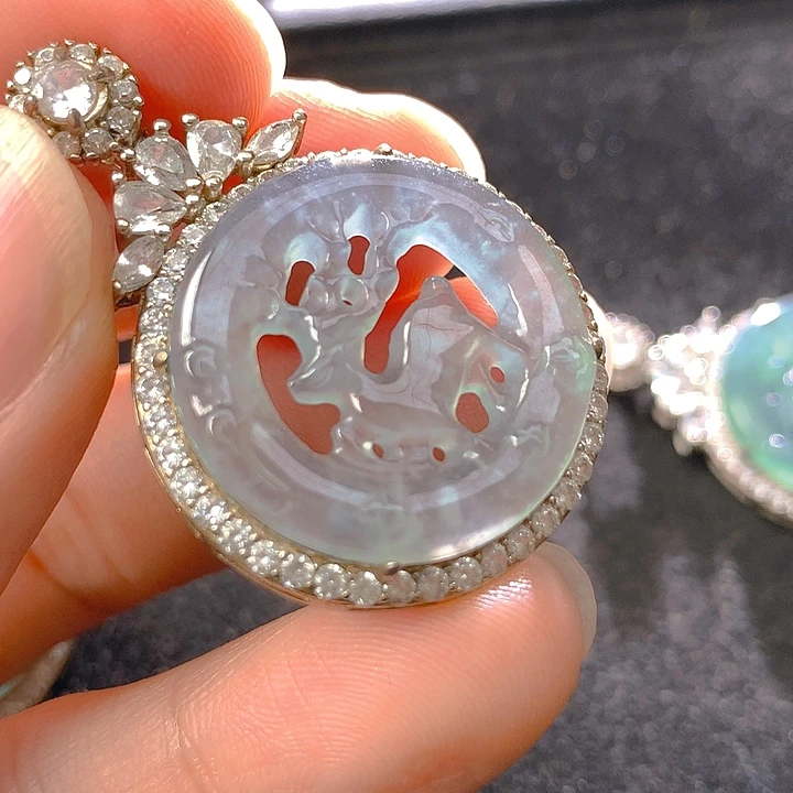 翡翠银S925镶嵌颈饰