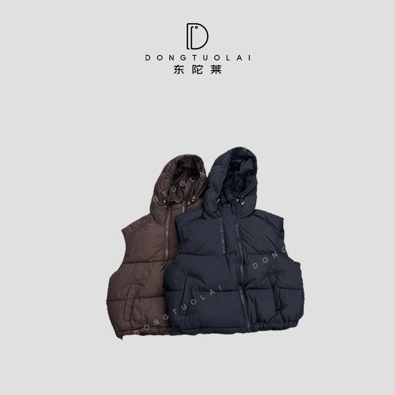《葡萄柚》羽绒服短款舒适时尚休闲黑色秋冬保暖冬季百搭简约马甲