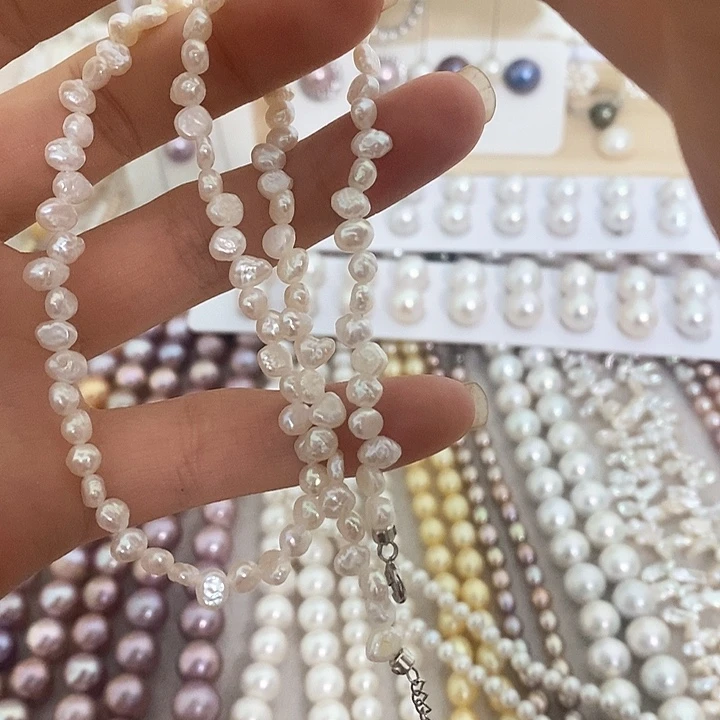 淡水珍珠银S925镶嵌颈饰