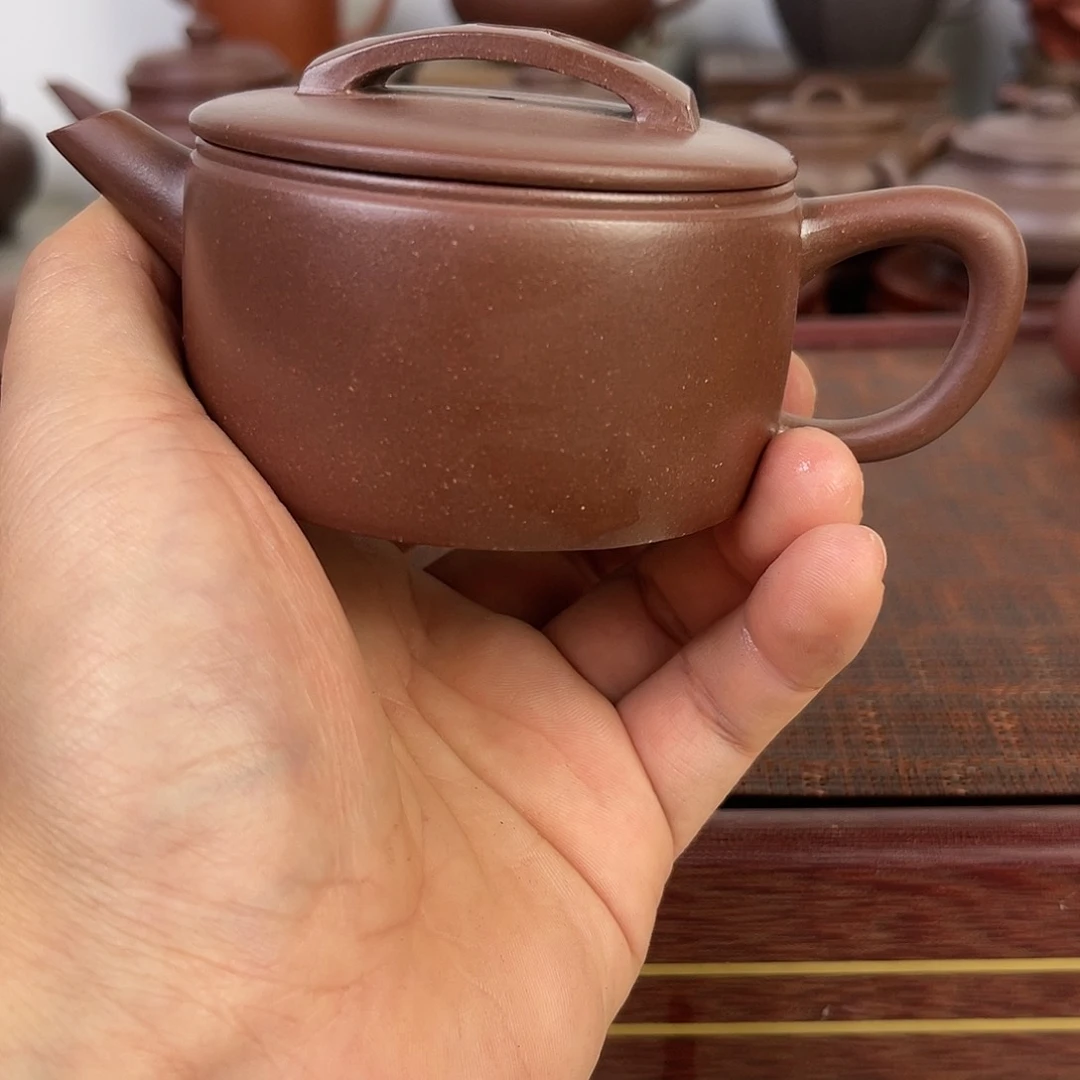 紫砂茶壶微瑕老紫泥小汉瓦