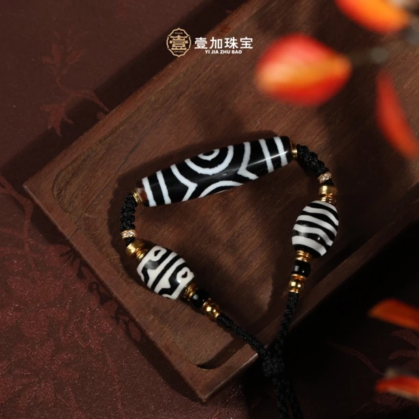 壹加师姐｜手工设计小卢黑白横版xm二玛瑙多宝项链多样性发一7206D